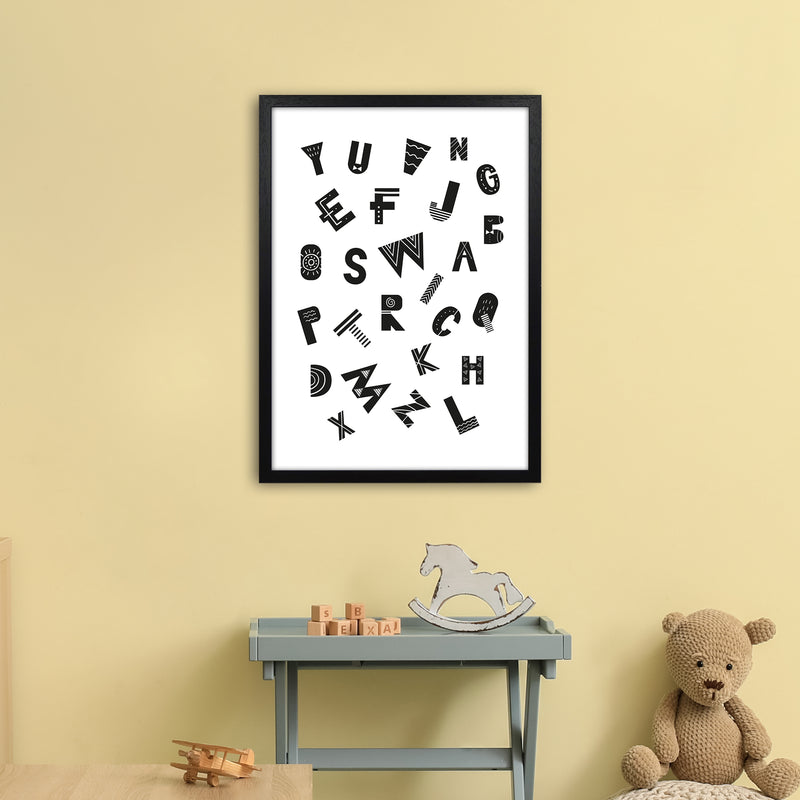Jumbled Alphabet  Art Print by Pixy Paper A2 White Frame