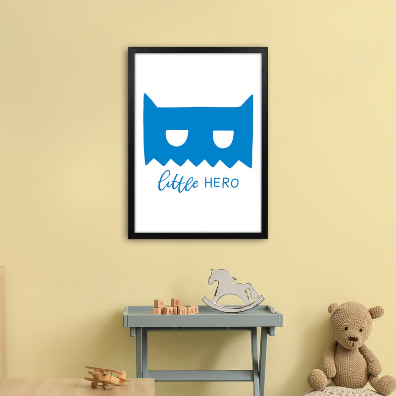 Little Hero Mask Blue Super Scandi  Art Print by Pixy Paper A2 White Frame