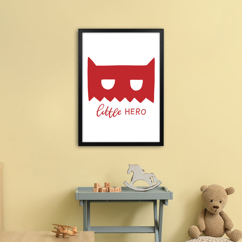 Little Hero Mask Red Super Scandi  Art Print by Pixy Paper A2 White Frame