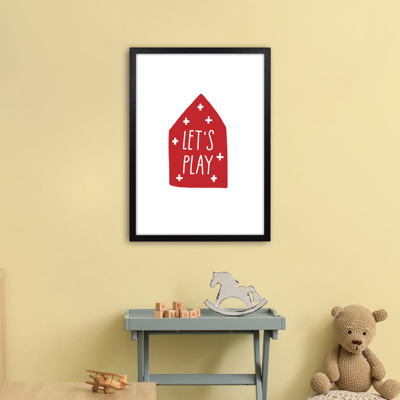 Let'S Play House Red Super Scandi  Art Print by Pixy Paper A2 White Frame
