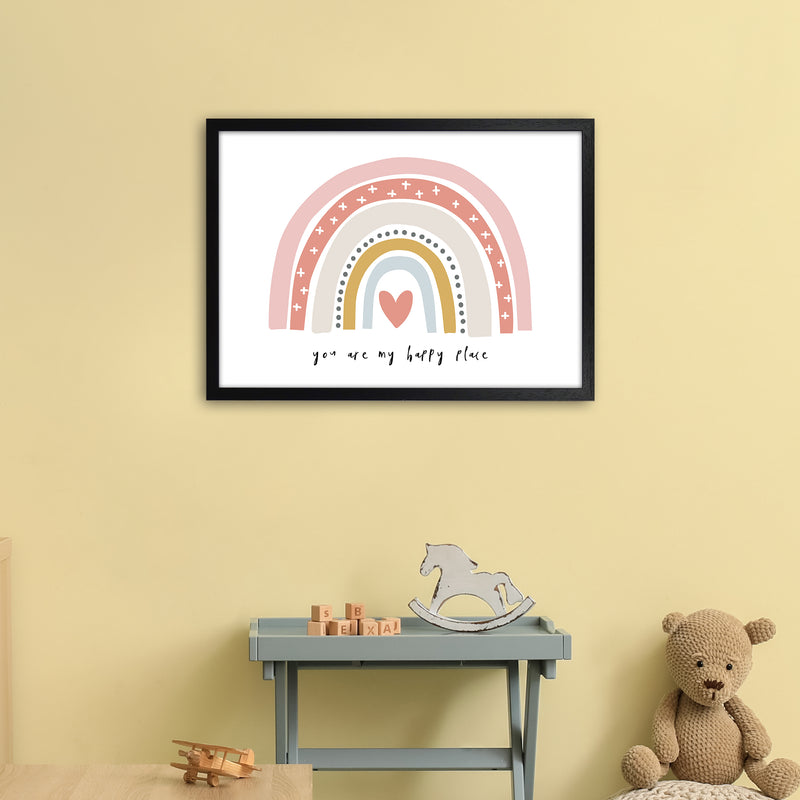 You Are My Happy Place Rainbow  Art Print by Pixy Paper A2 White Frame