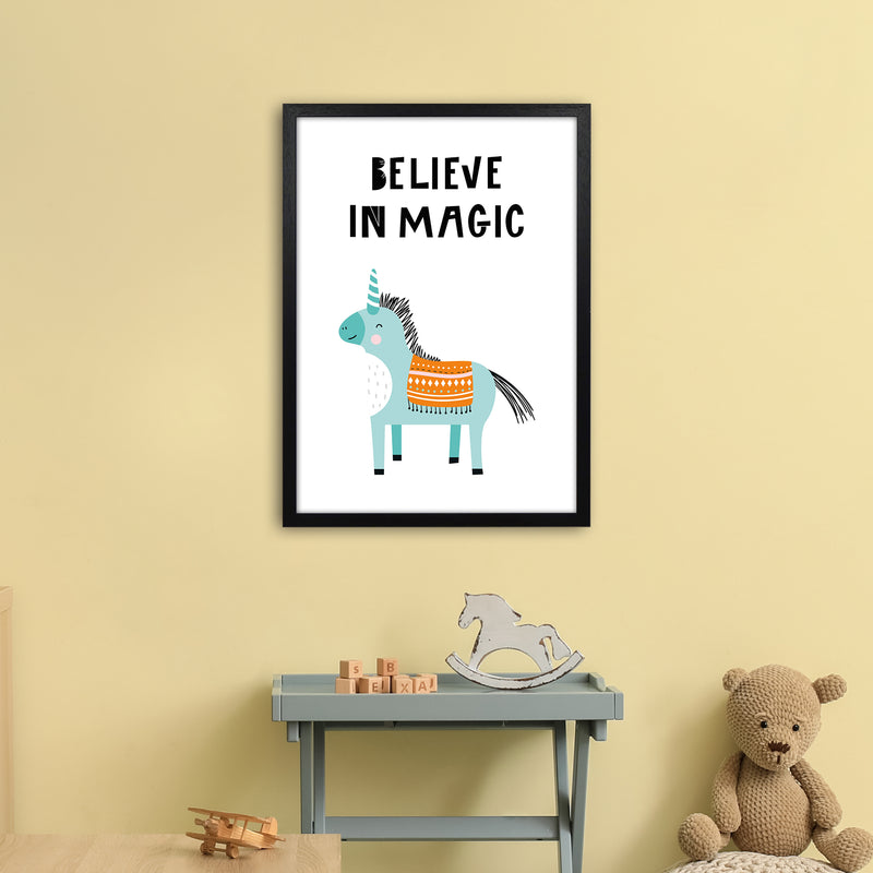 Believe In Magic Animal Pop  Art Print by Pixy Paper A2 White Frame