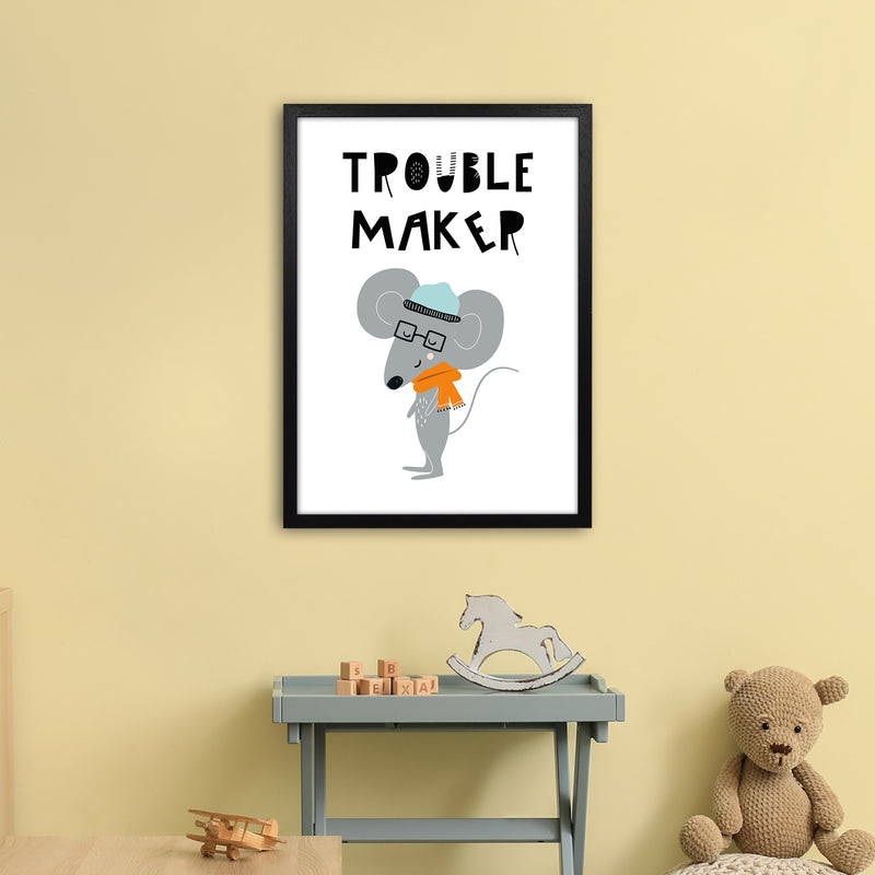 Trouble Maker Animal Pop  Art Print by Pixy Paper A2 White Frame