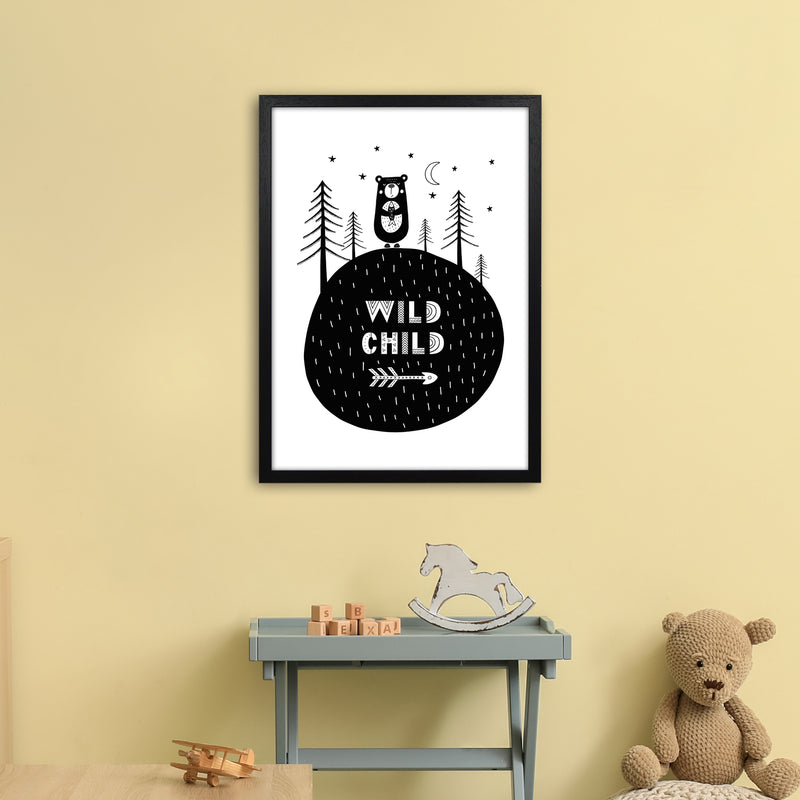 Wild Child Forest Bear  Art Print by Pixy Paper A2 White Frame