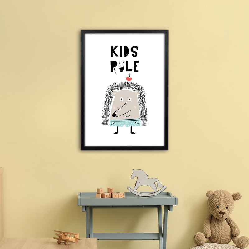 Kids Rule Animal Pop  Art Print by Pixy Paper A2 White Frame