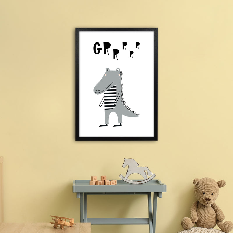 Grr Gator Animal Pop  Art Print by Pixy Paper A2 White Frame