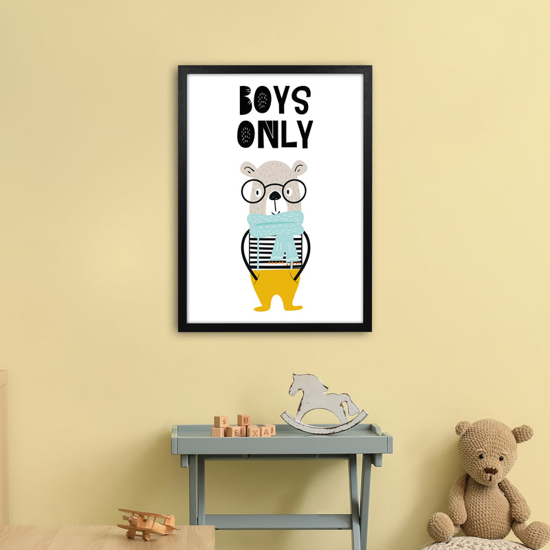 Boys Only Animal Pop  Art Print by Pixy Paper A2 White Frame