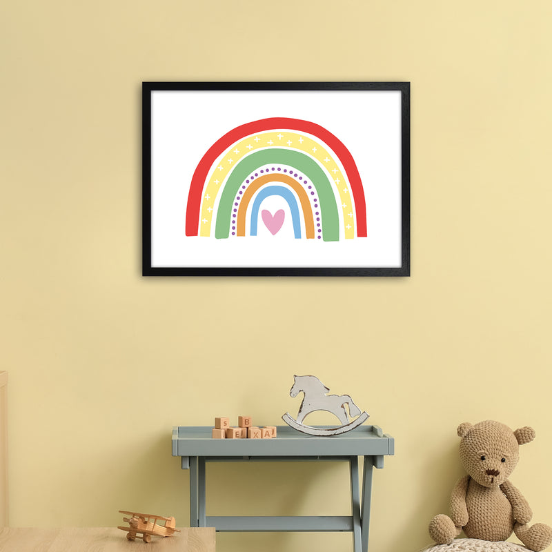 Rainbow With Heart  Art Print by Pixy Paper A2 White Frame