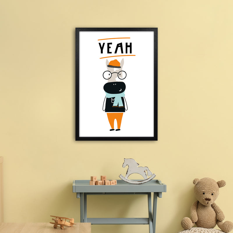 Yeah Animal Pop  Art Print by Pixy Paper A2 White Frame