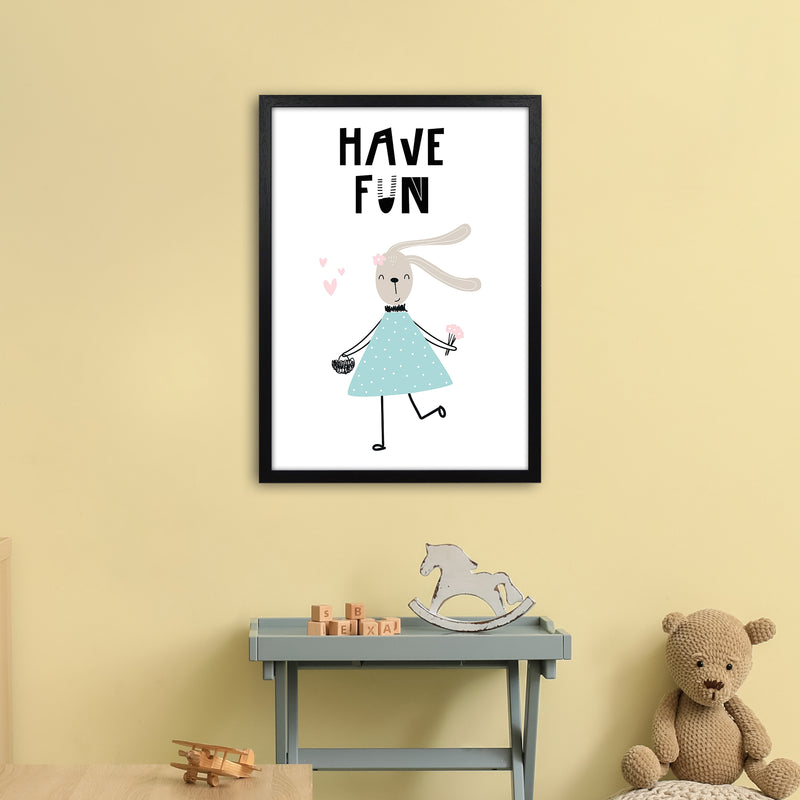 Have Fun Animal  Art Print by Pixy Paper A2 White Frame
