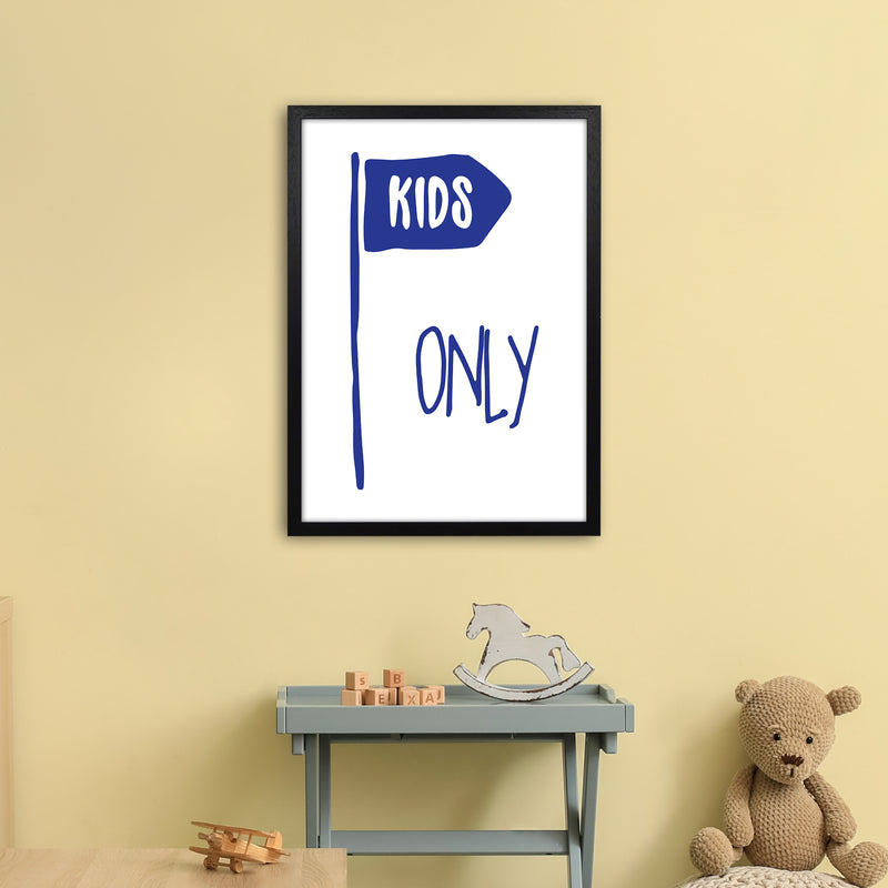 Kids Only Navy  Art Print by Pixy Paper A2 White Frame