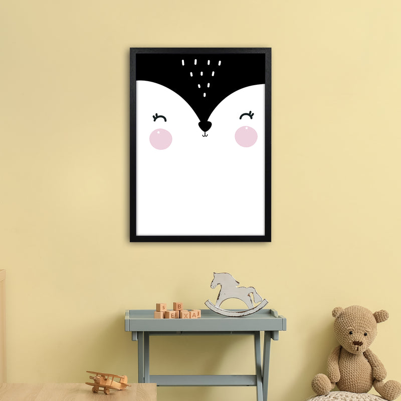 Penguin Face  Art Print by Pixy Paper A2 White Frame