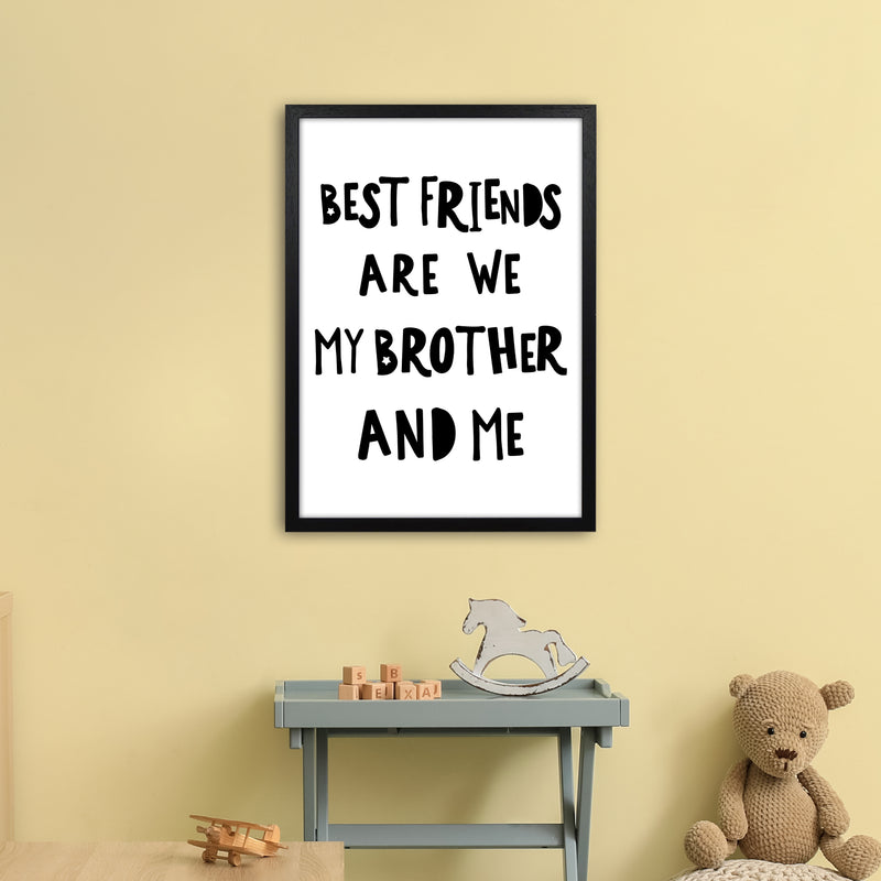 Best Friends  Art Print by Pixy Paper A2 White Frame