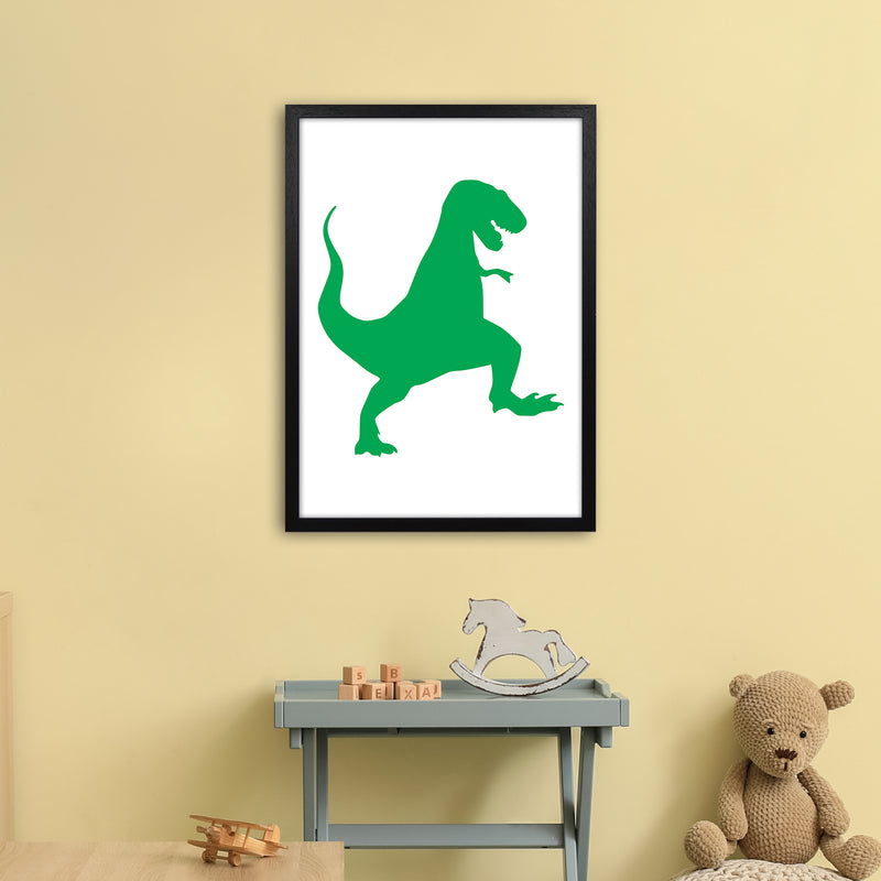 T-Rex Green  Art Print by Pixy Paper A2 White Frame