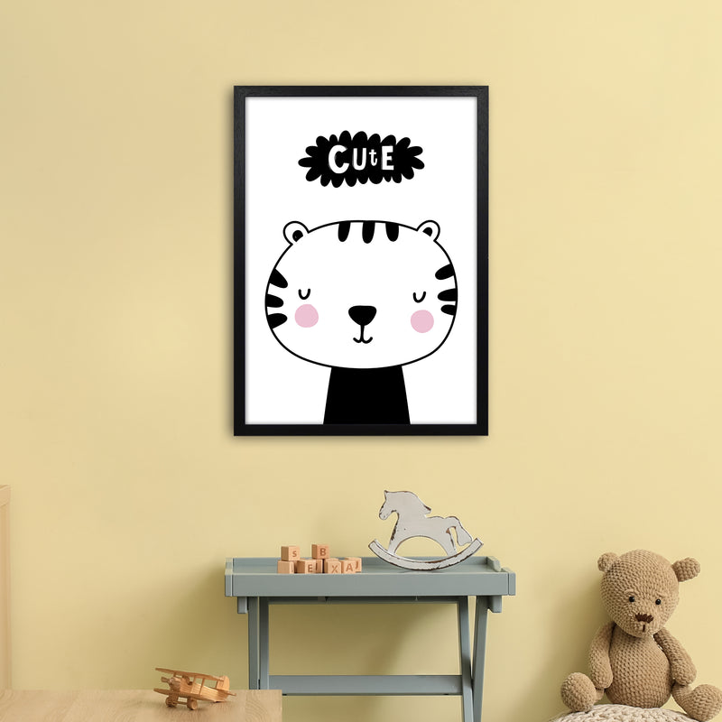 Cute Tiger  Art Print by Pixy Paper A2 White Frame