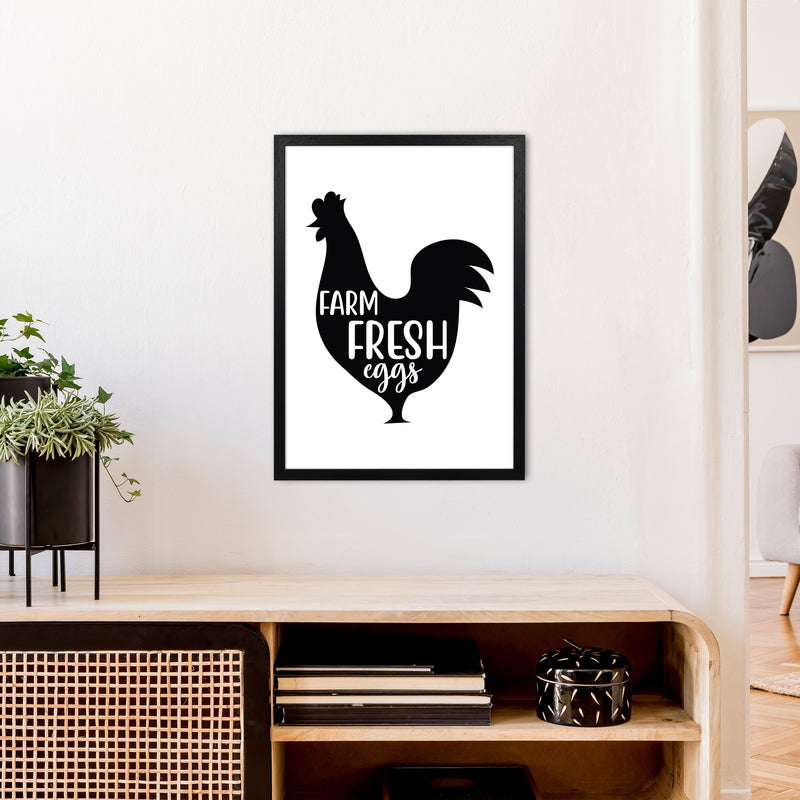Farm Fresh Eggs  Art Print by Pixy Paper A2 White Frame