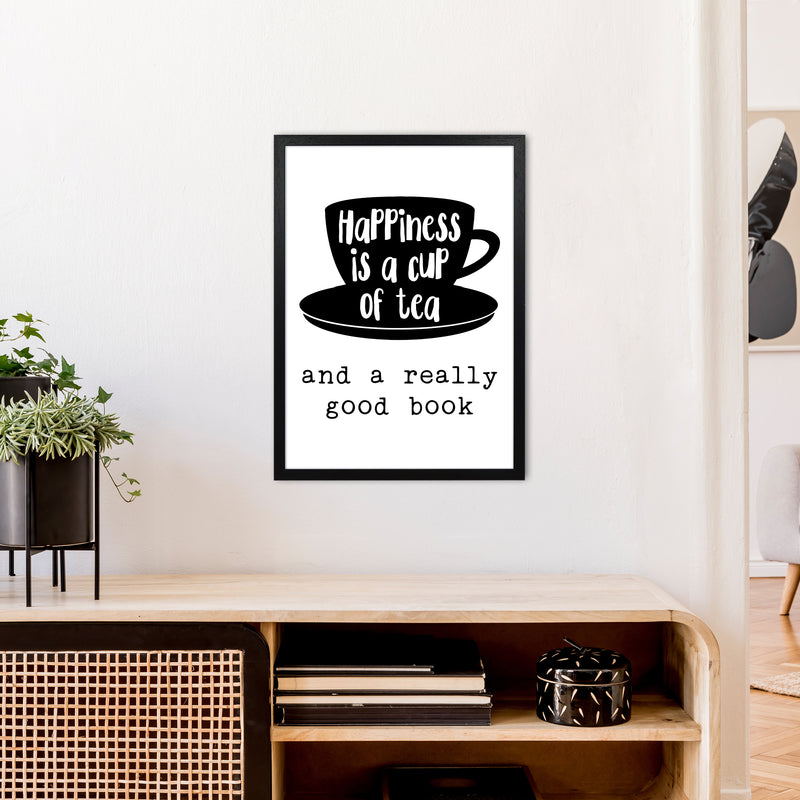 Happiness Is A Cup Of Tea  Art Print by Pixy Paper A2 White Frame