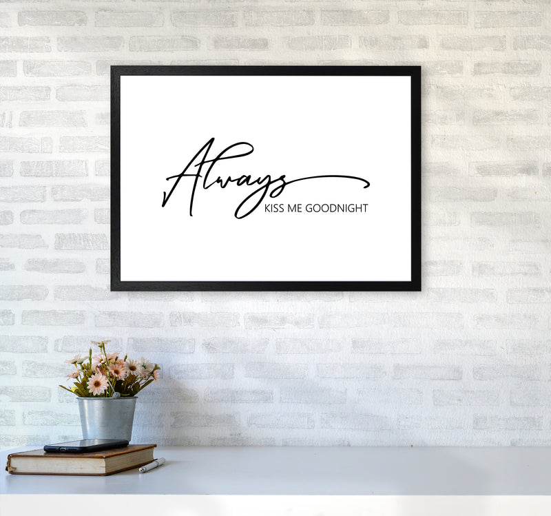 Always Kiss Me Goodnight  Art Print by Pixy Paper A2 White Frame