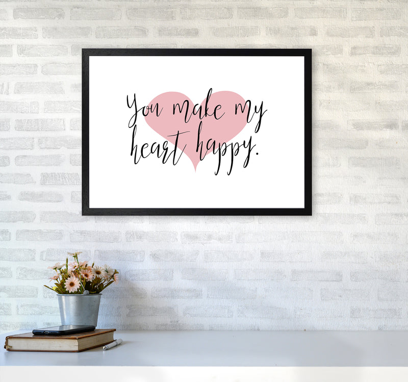 You Make My Heart Happy  Art Print by Pixy Paper A2 White Frame