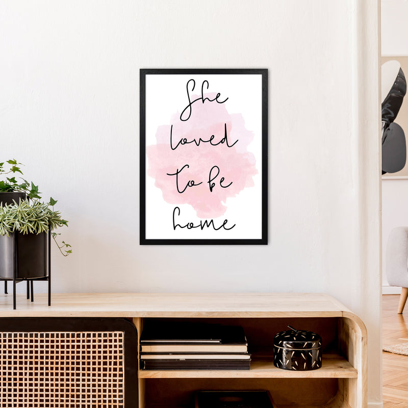 She Loved To Be Home  Art Print by Pixy Paper A2 White Frame