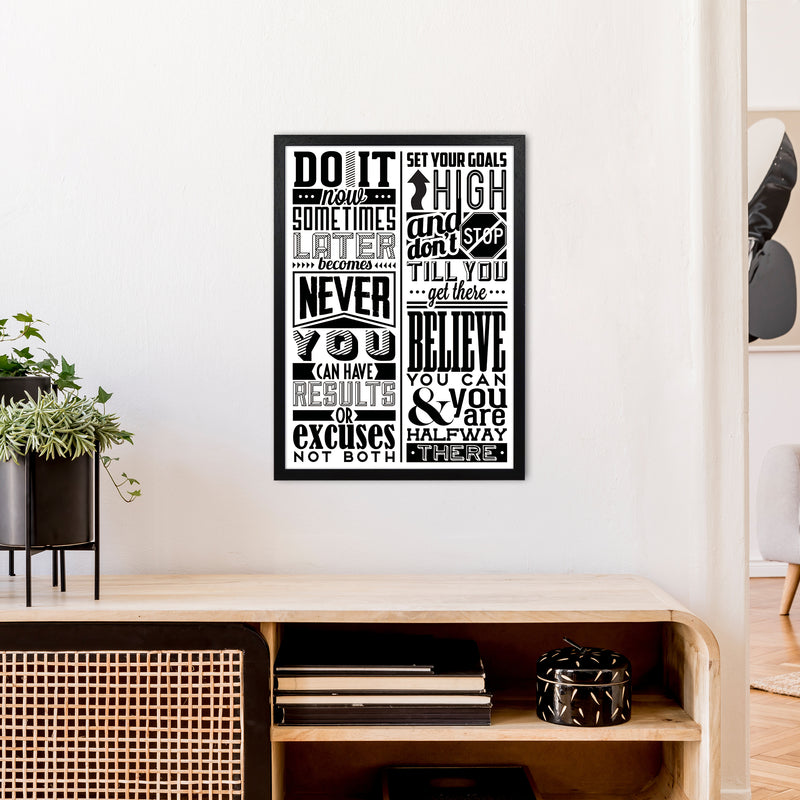 Do It Now Vintage  Art Print by Pixy Paper A2 White Frame