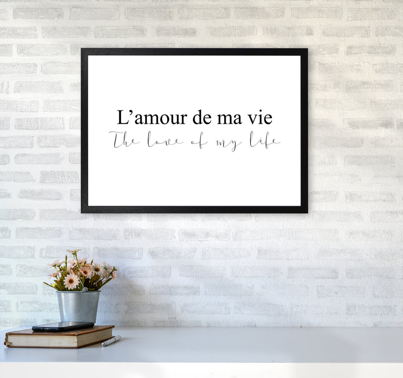 L'Amour De Ma Vie  Art Print by Pixy Paper A2 White Frame