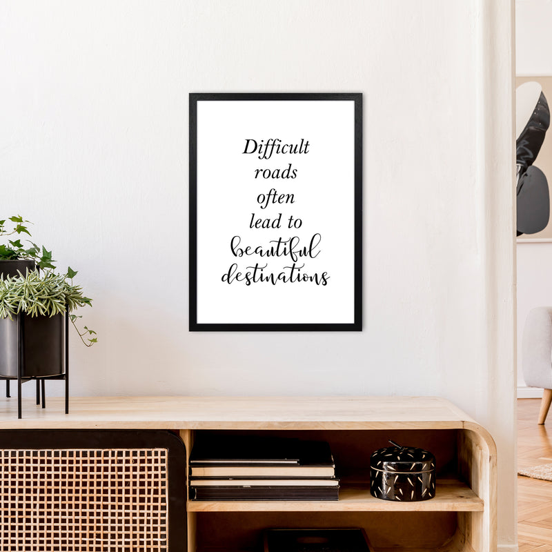 Difficult Roads  Art Print by Pixy Paper A2 White Frame