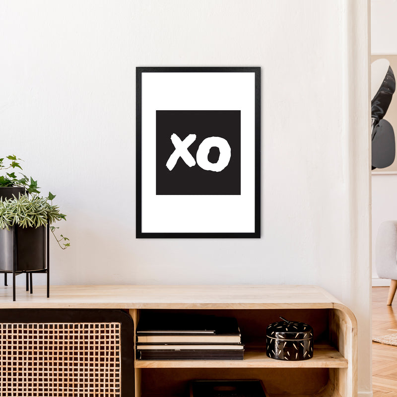 Xo Black Box  Art Print by Pixy Paper A2 White Frame