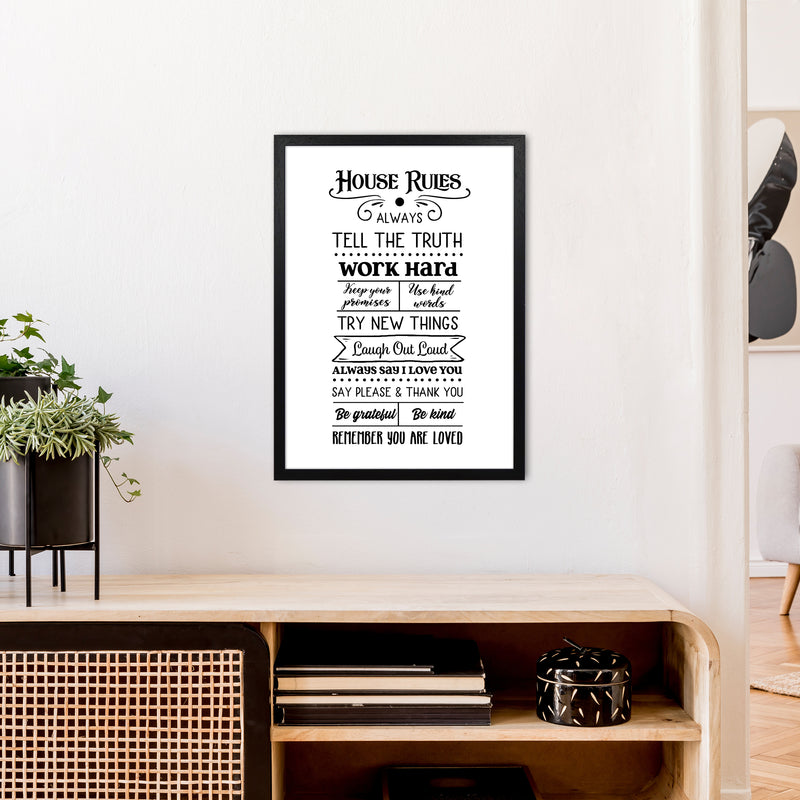 House Rules  Art Print by Pixy Paper A2 White Frame