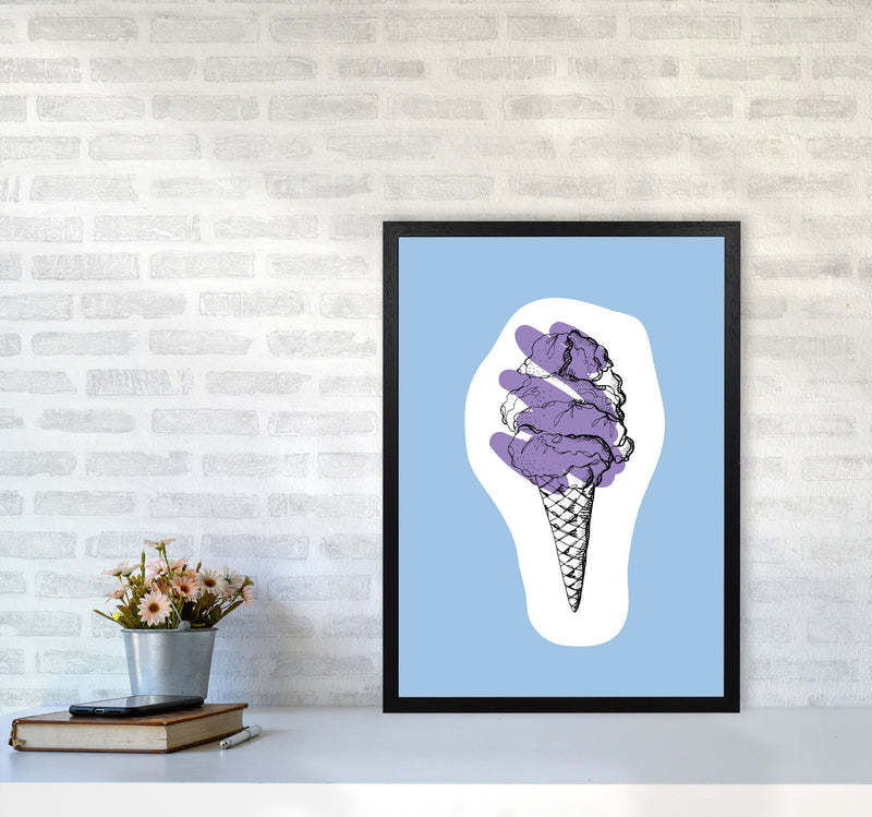 Kitchen Pop Ice Cream Blue Art Print by Pixy Paper A2 White Frame