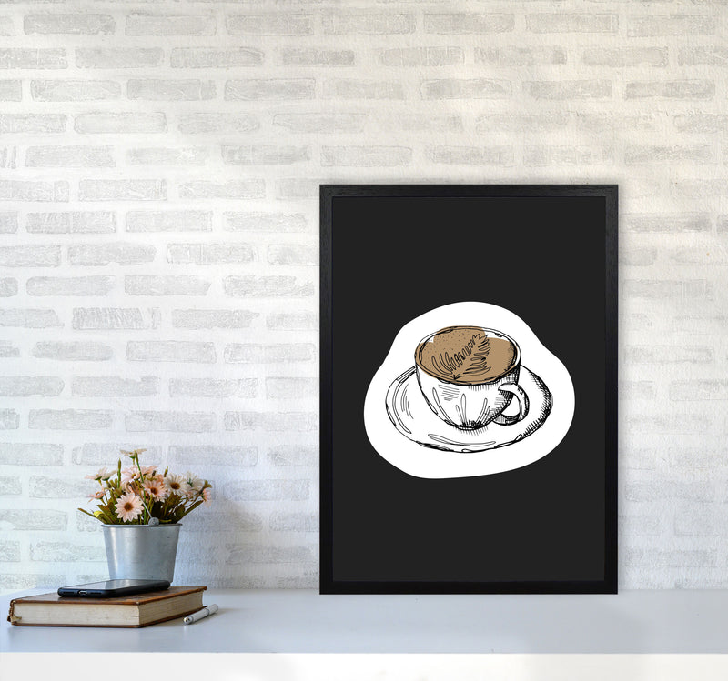 Kitchen Pop Coffee Off Black Art Print by Pixy Paper A2 White Frame