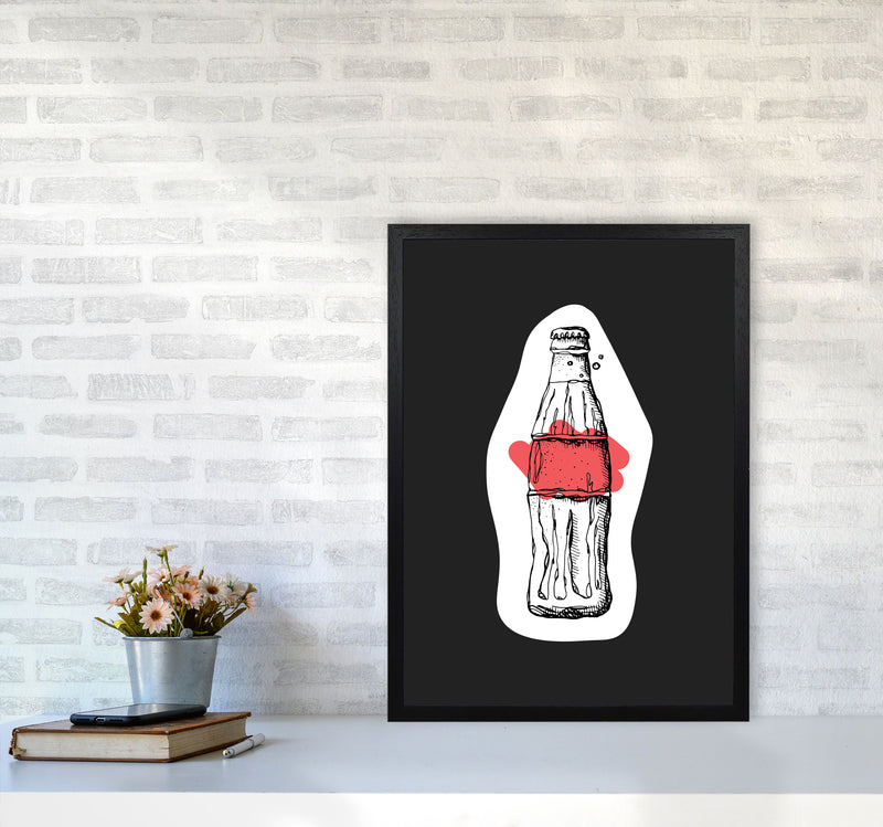 Kitchen Pop Cola Off Black Art Print by Pixy Paper A2 White Frame
