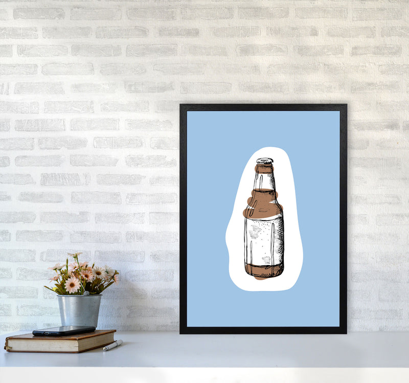 Kitchen Pop Beer Blue Art Print by Pixy Paper A2 White Frame