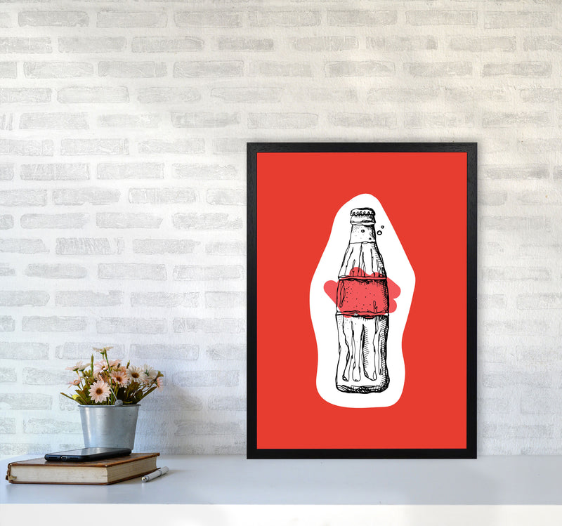 Kitchen Pop Cola Red Art Print by Pixy Paper A2 White Frame