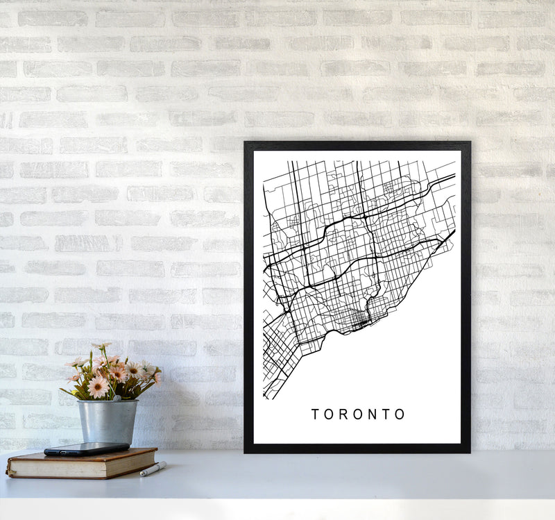 Toronto Map Art Print by Pixy Paper A2 White Frame