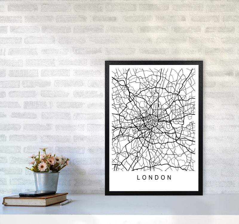 London Map Art Print by Pixy Paper A2 White Frame
