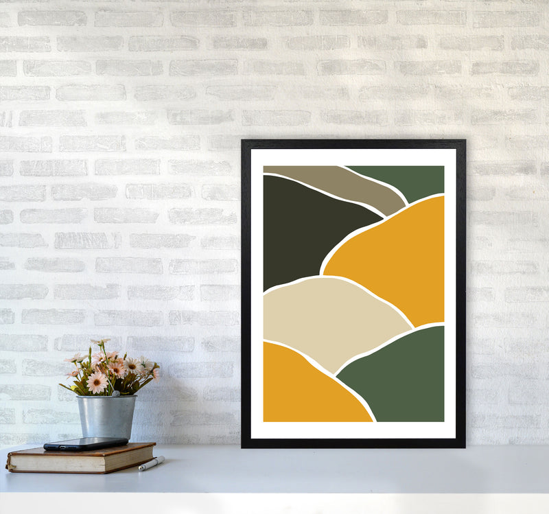 Wild Collection Hills Abstract Art Print by Pixy Paper A2 White Frame