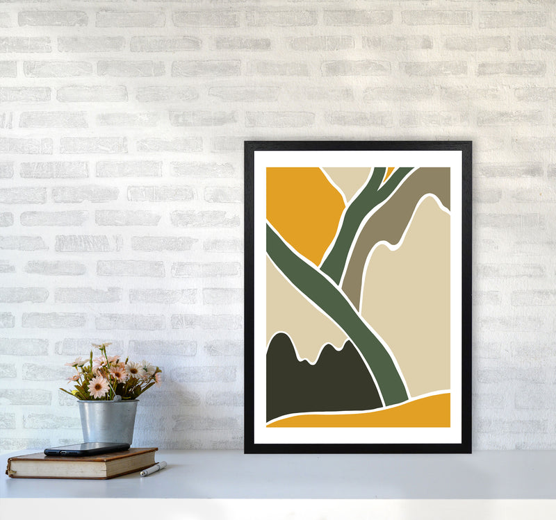 Wild Collection Mountains Abstract Art Print by Pixy Paper A2 White Frame