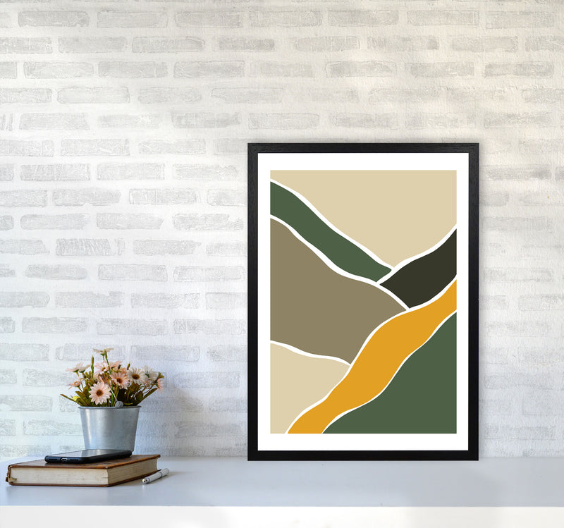 Wild Collection Rocky Roads Abstract Art Print by Pixy Paper A2 White Frame