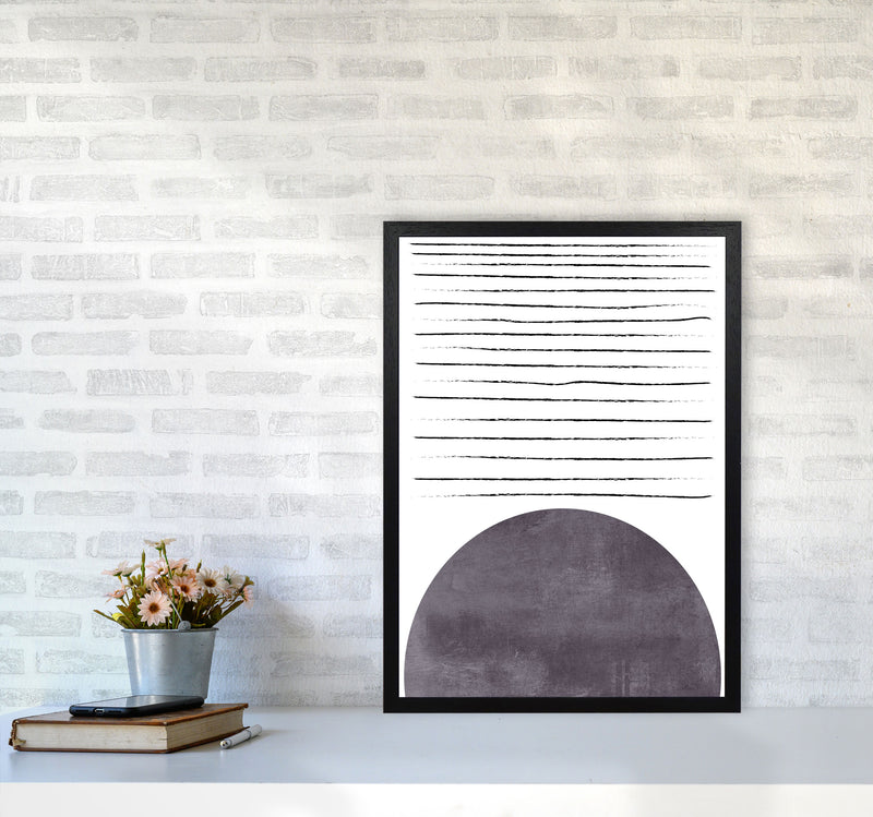 Sun lines pink cotton Art Print by Pixy Paper A2 White Frame