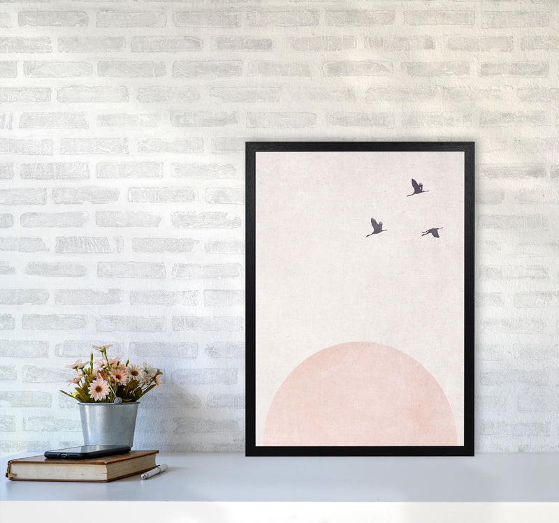 Rising sun pink cotton Art Print by Pixy Paper A2 White Frame