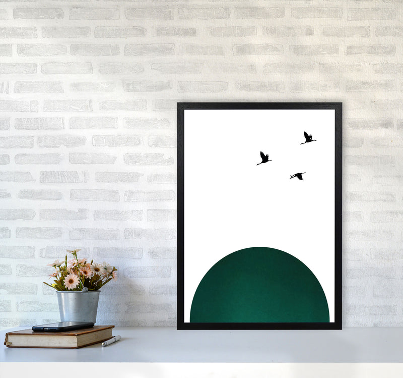 Rising sun emerald Art Print by Pixy Paper A2 White Frame