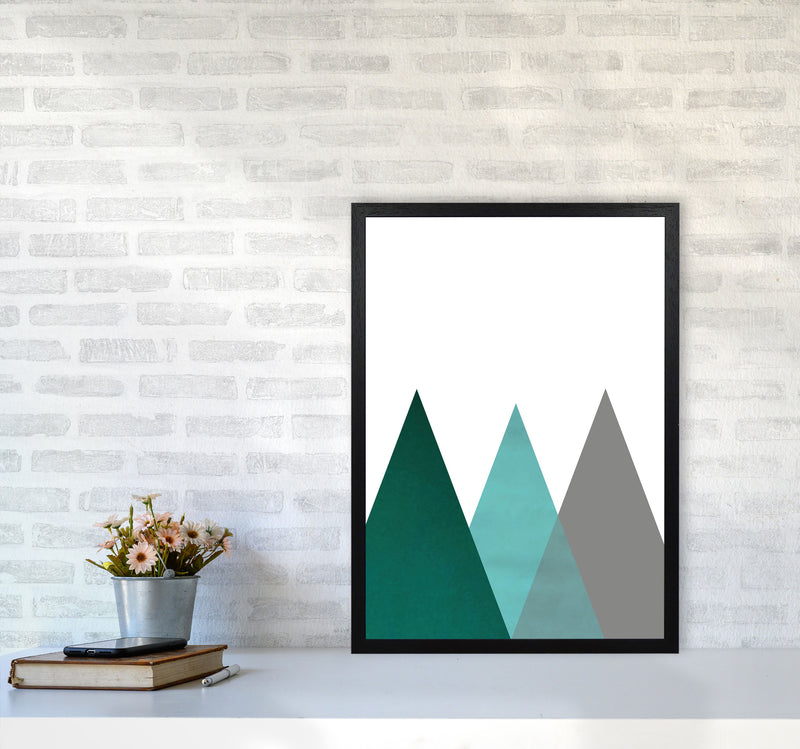 Mountains emerald Art Print by Pixy Paper A2 White Frame