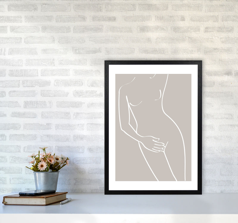 Inspired Stone Woman Silhouette Line Art Art Print by Pixy Paper A2 White Frame