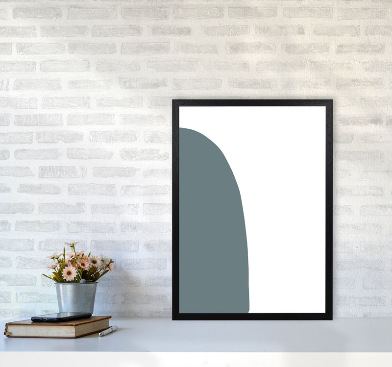 Inspired Teal Half Stone Left Art Print by Pixy Paper A2 White Frame