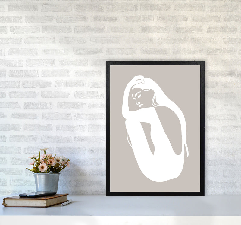 Inspired Stone Woman Silhouette Art Print by Pixy Paper A2 White Frame