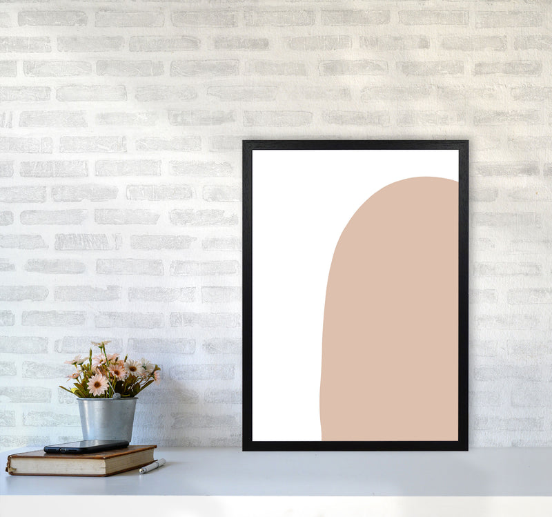 Inspired Pink Abstract Shape Art Print by Pixy Paper A2 White Frame