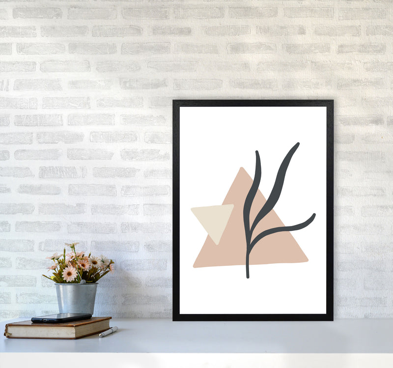 Inspired Pink Triangle Abstract Art Print by Pixy Paper A2 White Frame