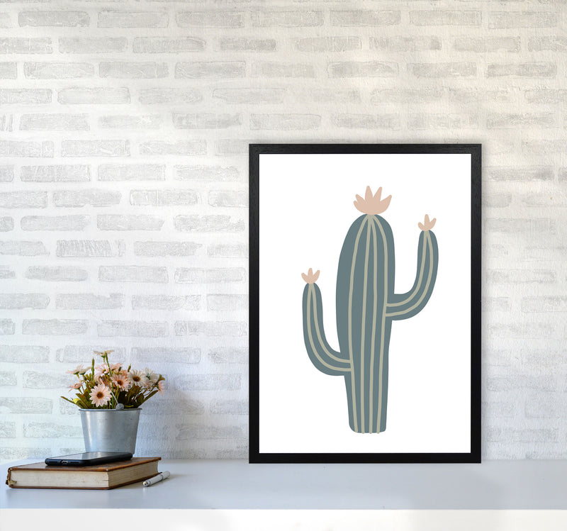 Inspired Natural Cactus Art Print by Pixy Paper A2 White Frame