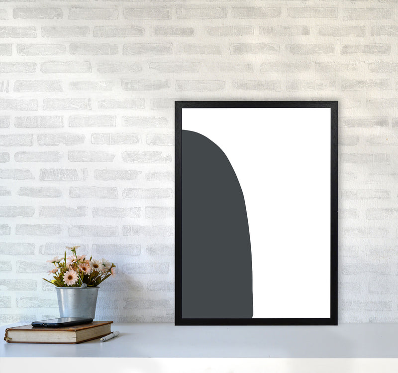 Inspired Off Black Half Stone Left Art Print by Pixy Paper A2 White Frame
